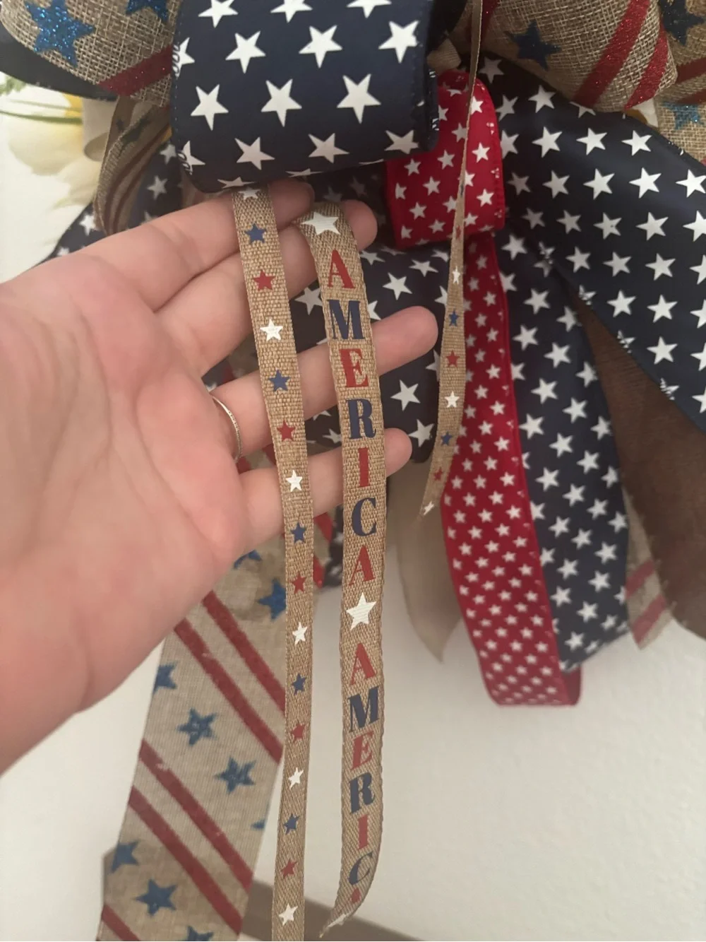 Patriotic Americana Summer 250th Wreath Yellow Tulip Florals NEW ITEM Final Sale